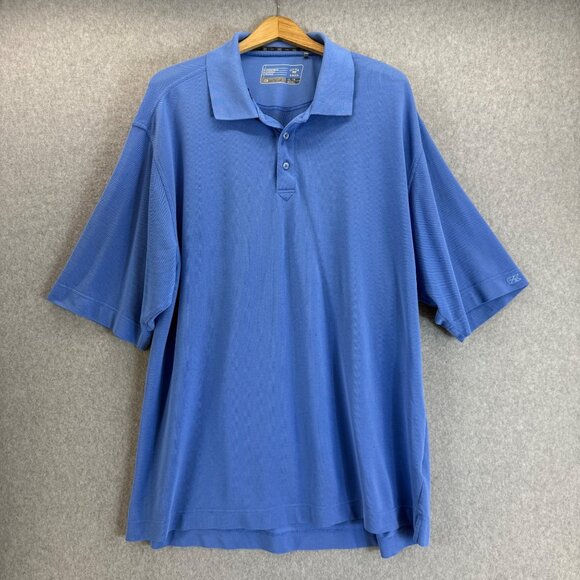Cutter & Buck Mens CB DryTec‎ Polo Shirt Blue Moisture Wicking Golf Size XXL - Picture 1 of 15